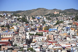 Blue Sky Travel Destinations Prints: Overview, colonial architecture, Guanajuato, UNESCO World Heritage Site