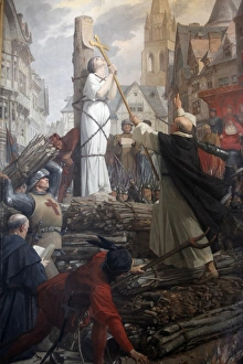 Painting of Joan of Arc on the pyre by Jules-Eugene Leneuveu, Pantheon Painting of Joan of Arc on the pyre by Jules-Eugene Leneuveu, Pantheon