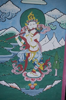 Painting in Trongsa Dzong, Trongsa, Bhutan, Asia Painting in Trongsa Dzong, Trongsa, Bhutan, Asia