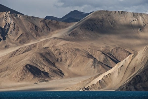 Pangong lake in Ladakh at a height of about 4350m (14270ft), 134 km (83 miles) long Pangong lake in Ladakh at a height of about 4350m (14270ft), 134 km (83 miles) long