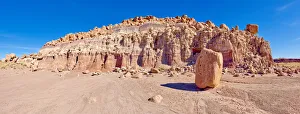 Panorama of a ridge in the Devil's Playground of crumbling hoodoos Panorama of a ridge in the Devil's Playground of crumbling hoodoos