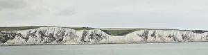 UK Coastal Landmarks Prints: Panorama of the White Cliffs, Dover, Kent, England, United Kingdom, Europe