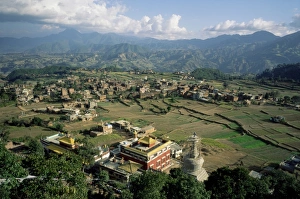 Himalayan Valley Scenery Prints: Panoramic view of the Valley