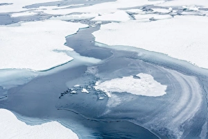 Cold Climate Landscape Photography Prints: Patterns in shore fast ice, Lancaster Sound, Nunavut, Canada, North America