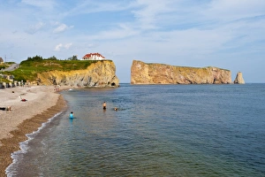 Perce Rock Prints: Perce and Rocher Perce (Perce Rock), Quebec, Canada, North America