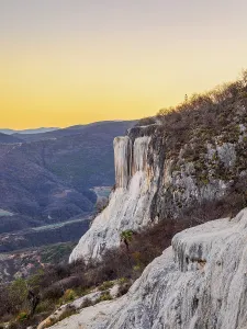 Elevated Landscape Photography Prints: Petrified Waterfall at dusk, elevated view
