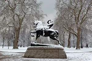 Physical Energy statue in winter, Kensington Gardens, London, England, United Kingdom Physical Energy statue in winter, Kensington Gardens, London, England, United Kingdom