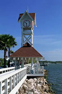 Florida Travel Destination Prints: The Pier and clock