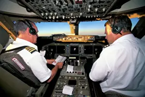 Boeing 747 Prints: Air New Zealand Boeing 747 Flight Deck Print