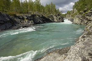 Scandinavian Landmarks Prints: Pollfoss waterfall, Otta River, Oppland, Norway, Scandinavia, Europe