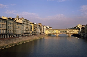 Florence Italy Travel Guide Prints: Ponte Vecchio over the Arno River