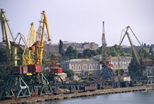 European Ports Prints: Port with cranes
