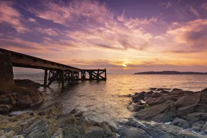 Portencross pier, Firth of Clyde, North Ayrshire, Scotland, United Kingdom, Europe Portencross pier, Firth of Clyde, North Ayrshire, Scotland, United Kingdom, Europe