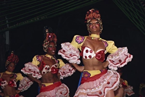 Portrait of women dancers in costume at the Tropicana Nightclub in Havana Portrait of women dancers in costume at the Tropicana Nightclub in Havana