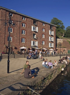 Great Britain City Breaks Prints: Quayside pub and restaurant, Exeter, Devon, England, United Kingdom, Europe
