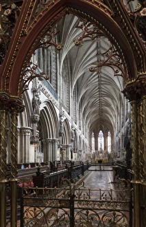 Prints of Quire seen through the Skidmore screen, Lichfield Cathedral, Staffordshire, England, United Kingdom, Europe Lichfield Prints: Quire Print through the Skidmore screen