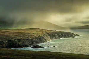 County Kerry Scenery Prints: Rain sweeping across cliff tops
