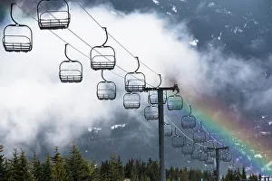 Rainbow over the Olympic Ski Lift in Whistler, British Columbia, Canada, North America Rainbow over the Olympic Ski Lift in Whistler, British Columbia, Canada, North America