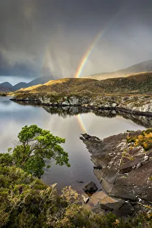County Kerry Landscape Prints: Rainbow and rain clouds over Upper Lake, Killarney National Park, County Kerry, Munster