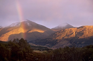 Great Britain Outdoor Landscapes Prints: Rainbow over snowy mountains
