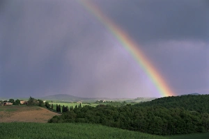 Tuscan Countryside Scenery Prints: Rainbow after a storm