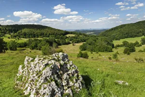 Randecker Maar, former volcanic pipe, Ochsenwang, Swabian Alps, Baden-Wurttemberg Randecker Maar, former volcanic pipe, Ochsenwang, Swabian Alps, Baden-Wurttemberg