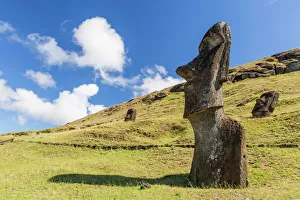 Rano Raraku, the quarry site for all moai statues on Easter Island (Isla de Pascua) (Rapa Nui) Rano Raraku, the quarry site for all moai statues on Easter Island (Isla de Pascua) (Rapa Nui)