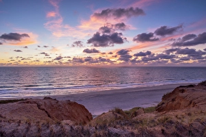 Europe Beach Destinations Prints: Red Cliffs beach (Rotes Kliff) at sunset