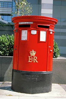 Red post box, London, England, United Kingdom, Europe Red post box, London, England, United Kingdom, Europe