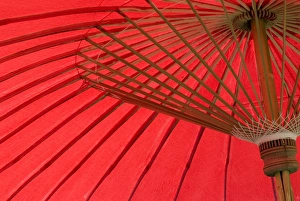 Red umbrella, Chiang Mai, Thailand, Southeast Asia, Asia Red umbrella, Chiang Mai, Thailand, Southeast Asia, Asia