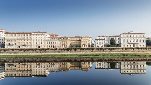 River Arno Reflection Print, Florence Italy