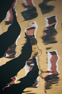 European Cityscape Images Prints: Reflection of gondola prows