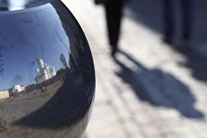 Scandinavian Church Buildings Prints: Reflection of Lutheran Cathedral, Senate Square, Helsinki, Finland, Scandinavia, Europe