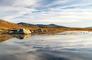 Scottish Coastal Scenes Prints: Reflections, Isle of Lewis, Outer Hebrides, Scotland, United Kingdom, Europe
