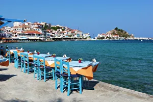 Restaurants on harbour, Kokkari, Samos, Aegean Islands, Greece Restaurants on harbour, Kokkari, Samos, Aegean Islands, Greece