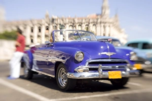Restored classic American car being used as a taxi for tourists, Havana Restored classic American car being used as a taxi for tourists, Havana