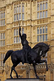 Richard The Lionheart Statue, Houses of Parliament, UNESCO World Heritage Site Richard The Lionheart Statue, Houses of Parliament, UNESCO World Heritage Site