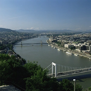 Danube River Scenic Views Prints: River Danube and city