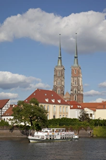 Wroclaw Old Town Prints: River Odra (River Oder) and Cathedral, Old Town, Wroclaw, Silesia, Poland, Europe