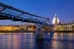 Modern Architecture In England Prints: River Thames, Millennium Bridge and St