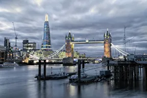The River Thames, Tower Bridge, City Hall, Bermondsey warehouses and the Shard at The River Thames, Tower Bridge, City Hall, Bermondsey warehouses and the Shard at