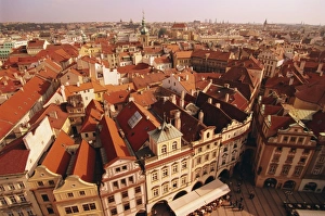 Central Europe Destinations Prints: Rooftops, Old Town Square, Prague, Czech Republic, Europe
