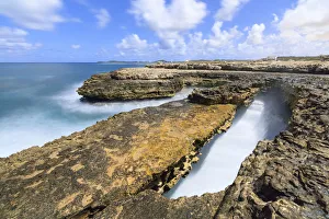West Indies Beaches Prints: Rough sea and cliffs, Devils Bridge, Antigua, Antigua and Barbuda, Leeward Islands