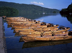 Rowing boats on lake, Bowness-on-Windermere, Lake District, Cumbria, England Rowing boats on lake, Bowness-on-Windermere, Lake District, Cumbria, England