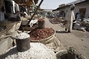Kassala Collection: Salt and other food stuffs on sale in the Souq at Kassala
