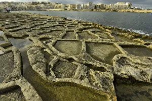 Salt pans in Marsaskala, Malta, Mediterranean, Europe Salt pans in Marsaskala, Malta, Mediterranean, Europe