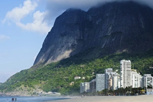Sao Conrado beach and the Pedra da Gavea in Rio de Janeiros southern zone, Rio de Janeiro Sao Conrado beach and the Pedra da Gavea in Rio de Janeiros southern zone, Rio de Janeiro