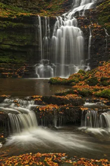 Yorkshire Dales Waterfalls Prints: Scalebor Force waterfall in autumn, Yorkshire Dales National Park, North Yorkshire