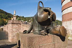 Sculpture at the Alte Brucke (Old Bridge) in Old Town, Heidelberg, Baden-Wurttemberg Sculpture at the Alte Brucke (Old Bridge) in Old Town, Heidelberg, Baden-Wurttemberg