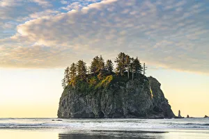 Sea stack at dawn at Second Beach, La Push, Clallam county, Washington State Sea stack at dawn at Second Beach, La Push, Clallam county, Washington State